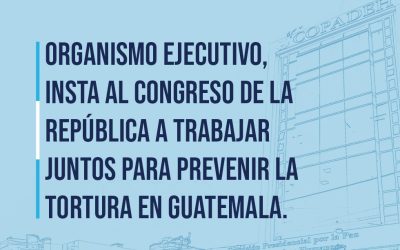 Organismo Ejecutivo, insta a la Comisión de Derechos Humanos del Congreso de la República trabajar juntos para prevenir la tortura en Guatemala