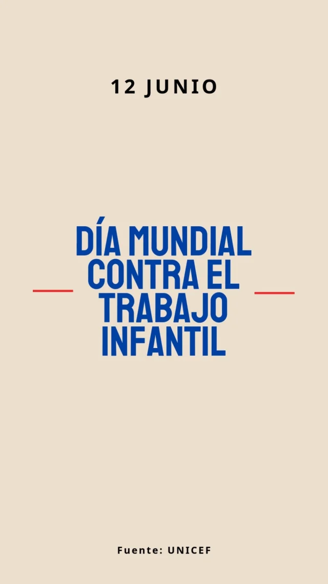 Cada 12 de junio se conmemora el Día Mundial Contra el Trabajo Infantil, para concientizar sobre el abuso, maltrato y explotación que sufren miles de niñas y niños en el mundo, negándoles el derecho a una vida plena al desarrollo y bienestar integral.

Hoy, compartimos 4 estrategias que son importantes para que las sociedades contribuyamos a erradicar este problema.
#DíaMundialContraelTrabajoInfantil #Niñez #derechoshumanos
